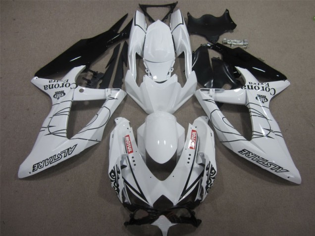 Branco Preto Corona Extra Motul Carenagem Suzuki GSXR 600 K8 2008-2010