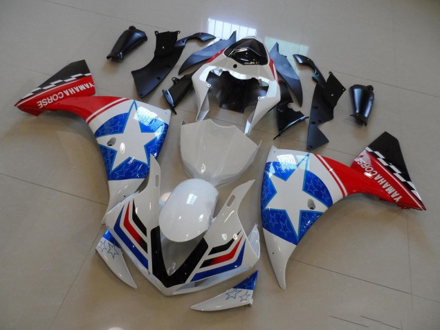 Branco Preto Ducati Estrela Carenagem Yamaha R1 2012-2014 Branco Preto Ducati Estrela Carenagem Yamaha R1 2012-2014