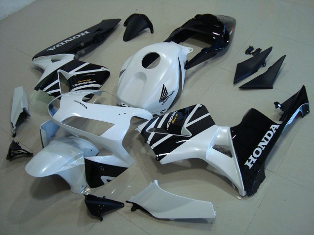 Branco Preto Kit Carenagem Honda CBR 600RR 2005-2006 Branco Preto Kit Carenagem Honda CBR 600RR 2005-2006