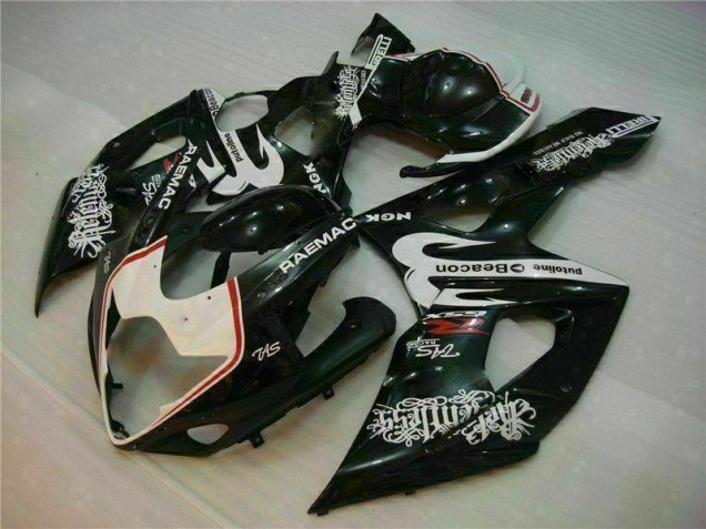 Branco Preto Kit Carenagem Suzuki GSXR 1000 K5 2005-2006 Branco Preto Kit Carenagem Suzuki GSXR 1000 K5 2005-2006