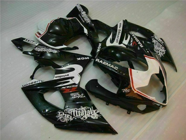 Branco Preto Kit Carenagem Suzuki GSXR 1000 K5 2005-2006 Branco Preto Kit Carenagem Suzuki GSXR 1000 K5 2005-2006