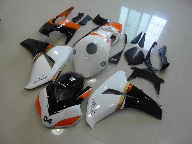 Branco & Preto & Laranja Corrida Carenagem Honda CBR 1000RR 2008-2011 Branco & Preto & Laranja Corrida Carenagem Honda CBR 1000RR 2008-2011