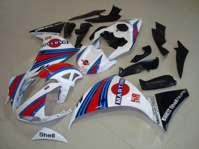 Branco Preto Martini Carenagem Yamaha R1 2009-2011 Branco Preto Martini Carenagem Yamaha R1 2009-2011