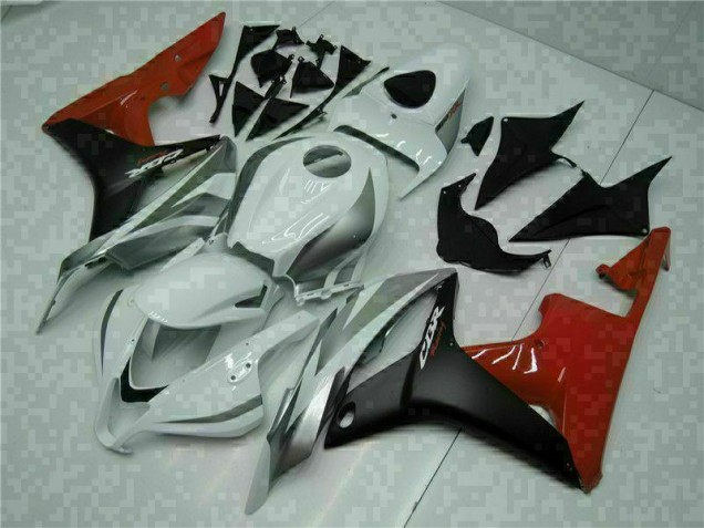 Branco Preto Vermelho Abs Plástico Honda CBR 600RR 2007-2008 Branco Preto Vermelho Abs Plástico Honda CBR 600RR 2007-2008
