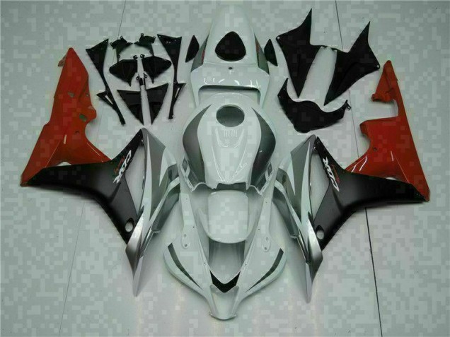 Branco Preto Vermelho Abs Plástico Honda CBR 600RR 2007-2008 Branco Preto Vermelho Abs Plástico Honda CBR 600RR 2007-2008
