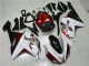 Branco Preto Vermelho Carenagem Kawasaki ZX6R 2007-2008 Branco Preto Vermelho Carenagem Kawasaki ZX6R 2007-2008