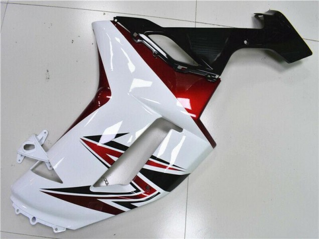 Branco Preto Vermelho Carenagem Kawasaki ZX6R 2007-2008 Branco Preto Vermelho Carenagem Kawasaki ZX6R 2007-2008