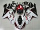 Branco Preto Vermelho Carenagem Kawasaki ZX6R 2007-2008 Branco Preto Vermelho Carenagem Kawasaki ZX6R 2007-2008