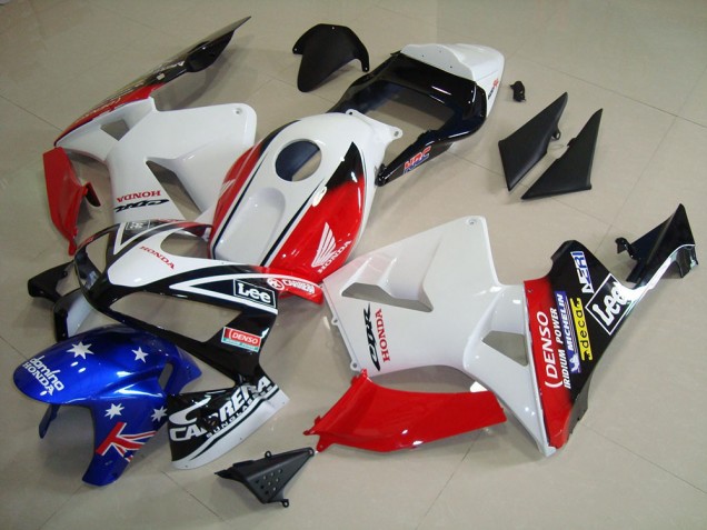 Branco Preto Vermelho Lee Carenagem Honda CBR 600RR 2003-2004 Branco Preto Vermelho Lee Carenagem Honda CBR 600RR 2003-2004