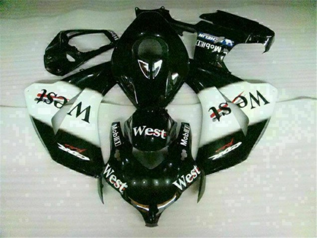 Branco Preto West Carenagem Honda CBR 1000RR 2008-2011