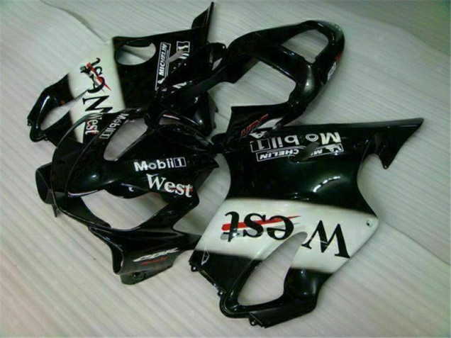Branco Preto West Carenagem Honda CBR 600 F4i 2001-2003 Branco Preto West Carenagem Honda CBR 600 F4i 2001-2003