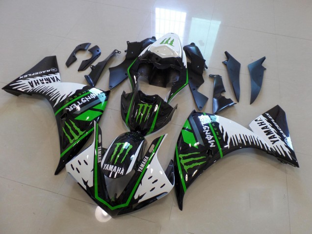 Branco Verde Grande Monster Carenagem Yamaha R1 2009-2011 Branco Verde Grande Monster Carenagem Yamaha R1 2009-2011