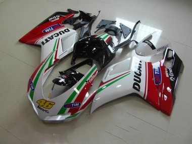 Branco Vermelho 46 Carenagem Ducati 1098 2007-2014