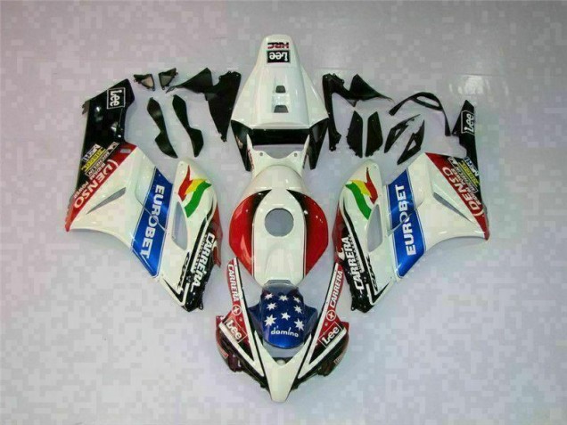 Branco Vermelho Abs Plásticos Honda CBR 1000RR 2004-2005 Branco Vermelho Abs Plásticos Honda CBR 1000RR 2004-2005