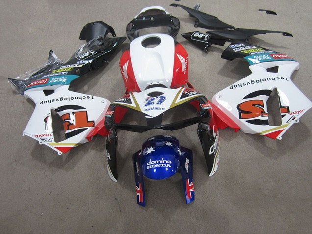 Branco Vermelho Azul Carenagem Honda CBR 600RR 2007-2008 Branco Vermelho Azul Carenagem Honda CBR 600RR 2007-2008