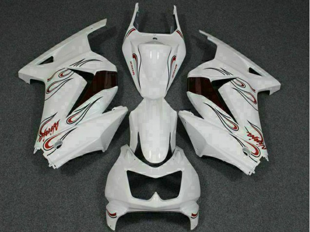 Branco Vermelho Carenagem Kawasaki EX250 2008-2012 Branco Vermelho Carenagem Kawasaki EX250 2008-2012