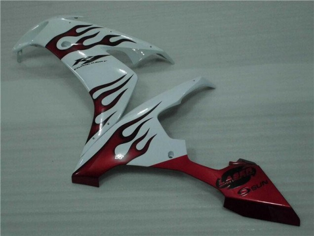 Branco Vermelho Chama Carenagem Yamaha R1 2004-2006 Branco Vermelho Chama Carenagem Yamaha R1 2004-2006