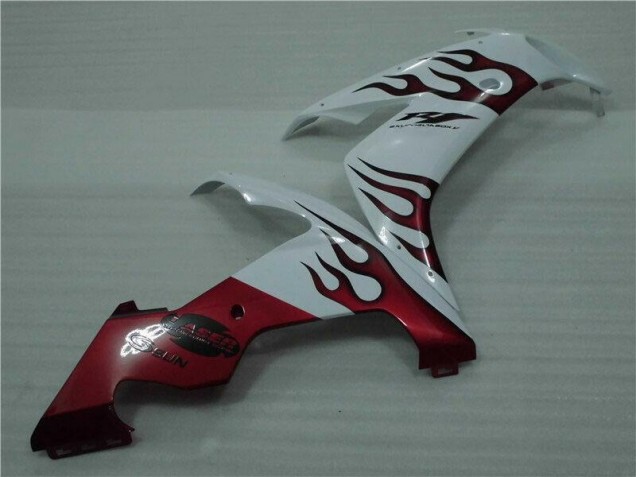Branco Vermelho Chama Carenagem Yamaha R1 2004-2006 Branco Vermelho Chama Carenagem Yamaha R1 2004-2006
