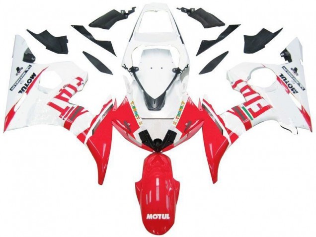 Branco Vermelho Fiat Carenagem Yamaha R6 2003-2005 Branco Vermelho Fiat Carenagem Yamaha R6 2003-2005