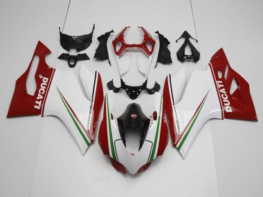 Branco Vermelho Injeção Kits Carenagem Ducati 1199 2011-2014