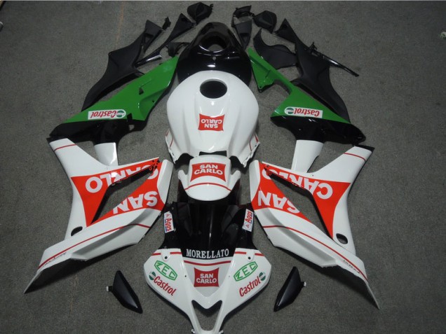 Branco Vermelho MORELLATO San Carlo Carenagem Honda CBR 600RR 2007-2008