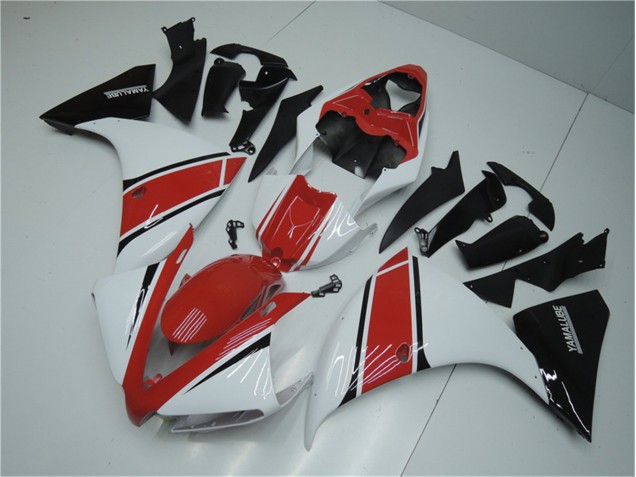 Branco Vermelho Preto Carenagem Yamaha R1 2012-2014 Branco Vermelho Preto Carenagem Yamaha R1 2012-2014