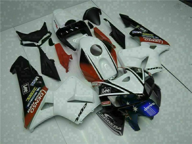 Branco Vermelho Preto Lee Carenagem Honda CBR 600RR 2005-2006 Branco Vermelho Preto Lee Carenagem Honda CBR 600RR 2005-2006