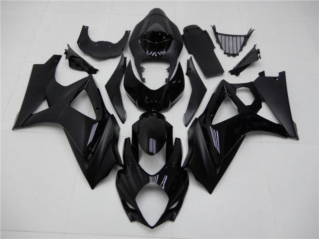 Brilhante Preto Fosco Carenagem Suzuki GSXR 1000 K7 2007-2008 Brilhante Preto Fosco Carenagem Suzuki GSXR 1000 K7 2007-2008