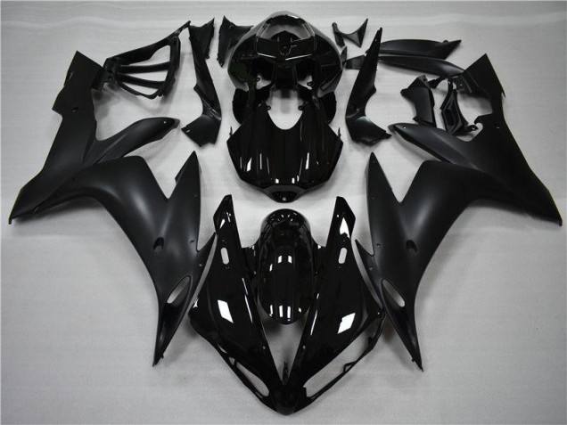 Brilhante Preto Fosco Carenagem Yamaha R1 2007-2008 Brilhante Preto Fosco Carenagem Yamaha R1 2007-2008