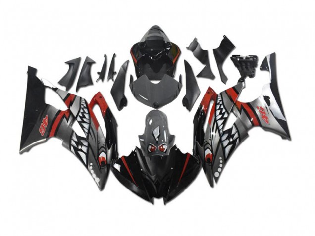 Cinzento Vermelho Tubarão Carenagem Yamaha R6 2008-2016 Cinzento Vermelho Tubarão Carenagem Yamaha R6 2008-2016