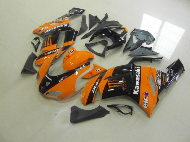 Laranja Monster Carenagem Kawasaki ZX6R 2007-2008 Laranja Monster Carenagem Kawasaki ZX6R 2007-2008