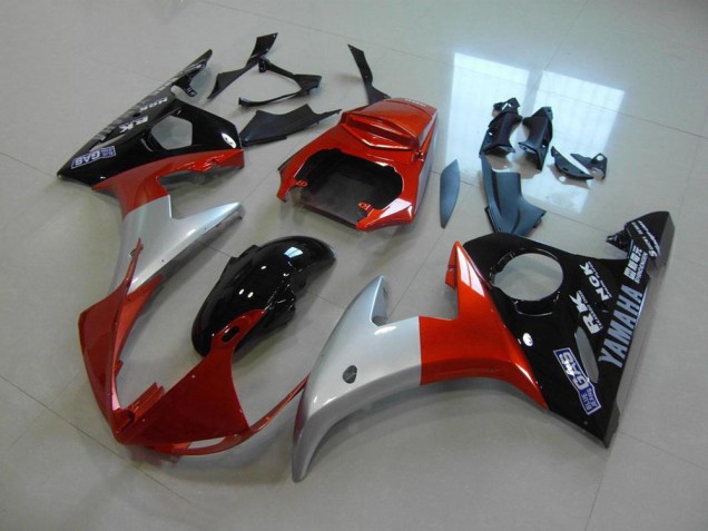 Laranja Prata Preto Carenagem Yamaha R6 2003-2005 Laranja Prata Preto Carenagem Yamaha R6 2003-2005