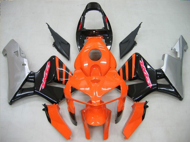 Laranja Preto Plástico Honda CBR 600RR 2005-2006 Laranja Preto Plástico Honda CBR 600RR 2005-2006