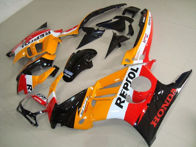 Laranja Preto Repsol Carenagem Honda CBR 600 F3 1995-1998 Laranja Preto Repsol Carenagem Honda CBR 600 F3 1995-1998