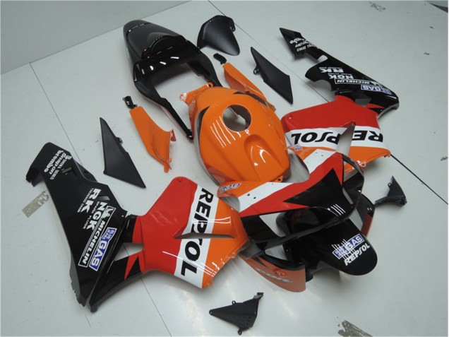 Laranja Vermelho Preto Repsol Carenagem Honda CBR 600RR 2003-2004 Laranja Vermelho Preto Repsol Carenagem Honda CBR 600RR 2003-2004