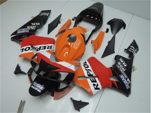 Laranja Vermelho Preto Repsol Carenagem Honda CBR 600RR 2003-2004 Laranja Vermelho Preto Repsol Carenagem Honda CBR 600RR 2003-2004