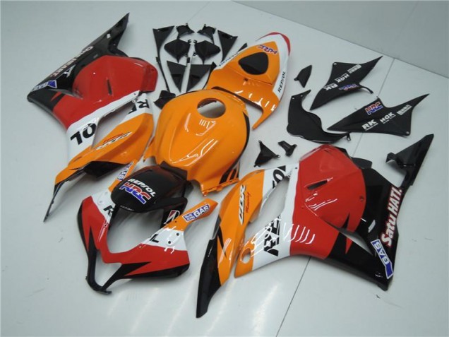 Laranja Vermelho Preto Repsol Carenagem Honda CBR 600RR 2009-2012 Laranja Vermelho Preto Repsol Carenagem Honda CBR 600RR 2009-2012