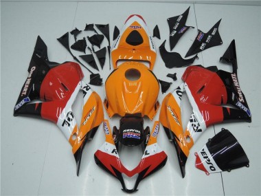 Laranja Vermelho Preto Repsol Carenagem Honda CBR 600RR 2009-2012
