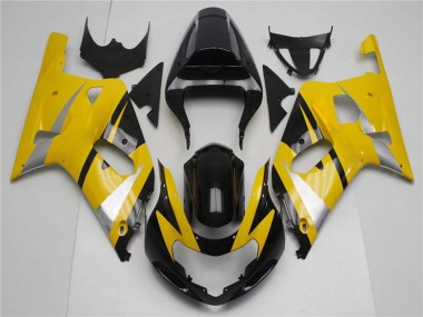 Carenagens Moto Suzuki GSXR 600/750 2001-2003 - Amarelo Prata Preto Brilhante