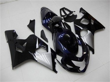 Carenagens Moto Suzuki GSXR 600/750 2004-2005 - Preto Brilhante Prata Azul