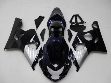 Carenagens Moto Suzuki GSXR 600/750 2004-2005 - Preto Brilhante Prata Azul