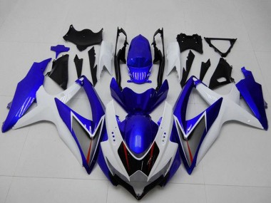 Carenagens Moto Suzuki GSXR 600/750 2008-2010 - Branco Azul Preto Vermelho Linha