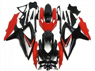 Carenagens Moto Suzuki GSXR 600/750 2008-2010 - Vermelho Preto Brilhante Listra