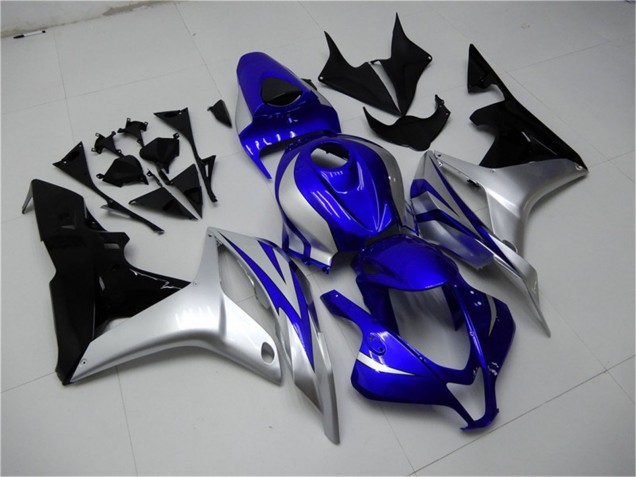 Carenagens Moto Honda CBR600RR 2007-2008 - Prata Azul Preto Brilhante OEM Estilo