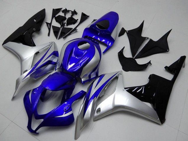 Carenagens Moto Honda CBR600RR 2007-2008 - Prata Azul Preto Brilhante OEM Estilo