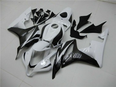 Carenagem Moto Honda CBR600RR 2007-2008 - Branco Preto Brilhante