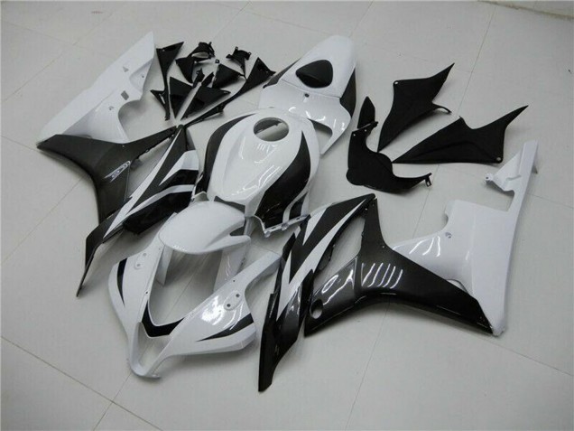Carenagem Moto Honda CBR600RR 2007-2008 - Branco Preto Brilhante