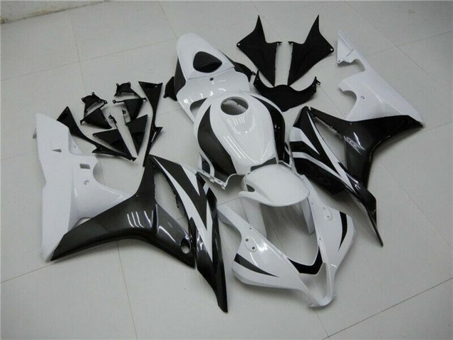 Carenagem Moto Honda CBR600RR 2007-2008 - Branco Preto Brilhante