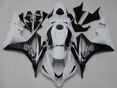 Carenagem Moto Honda CBR600RR 2007-2008 - Branco Preto Brilhante