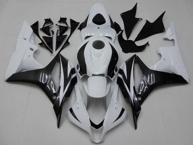 Carenagem Moto Honda CBR600RR 2007-2008 - Branco Preto Brilhante